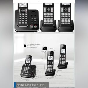 Panasonic Black Cordless Phone Set